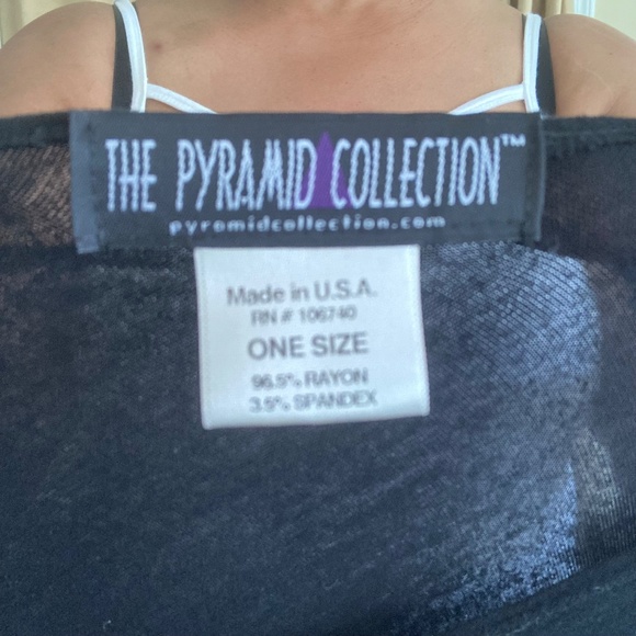 Pyramid Collection, Black Vest/Pancho with slash detail, One size - Picture 13 of 14